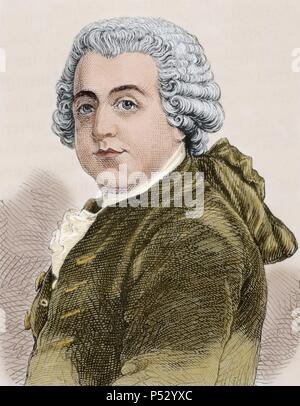 John Adams (1735-1826). American Padre Fondatore, avvocato, statista, diplomatico e un teorico politico. Egli fu il secondo presidente degli Stati Uniti (1797 Ð1801). Incisione colorata. Foto Stock