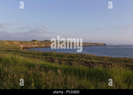 Guardando a nord da Whitley Bay Foto Stock