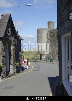 Harlech Castle Wales street e il livello di dettaglio Foto Stock