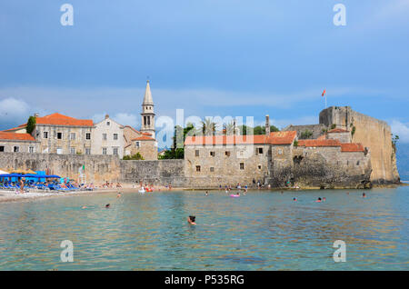 Città Vecchia (Stari Grad), Budva, Montenegro, costa Adriatica, Balcani, Maggio 2018 Foto Stock