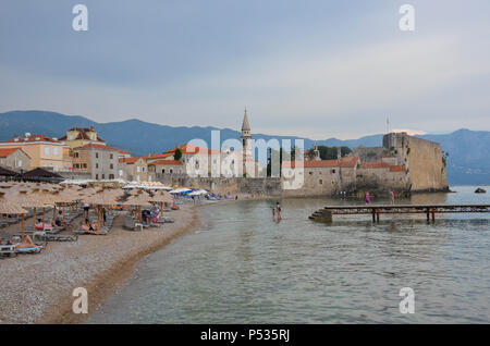 Città Vecchia (Stari Grad), Budva, Montenegro, costa Adriatica, Balcani, Maggio 2018 Foto Stock