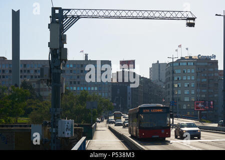 Belgrado, Serbia - Maggio 03, 2018: vista la mattina Brankov bridge Foto Stock