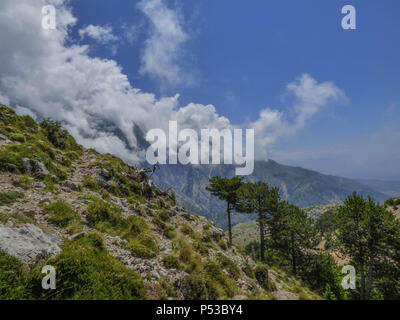 Panorama che si vede dal Ceraunian albanese mountain Foto Stock