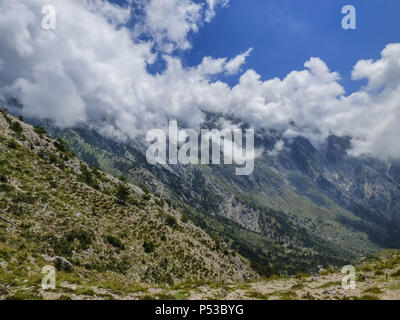 Panorama che si vede dal Ceraunian albanese mountain Foto Stock