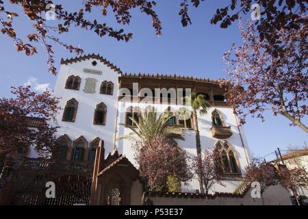 Casa Roviralta edificio modernista. Architetto: Rubió i Bellver. Sarriá-Sant Gervasi distretto. La città di Barcellona. Spagna. Foto Stock