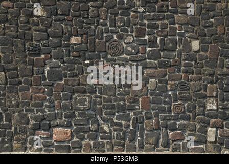 Gli Aztechi rovine del Templo Mayor nel sito archeologico di Tlatelolco.Città del Messico. Foto Stock