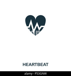 Icona di heartbeat. Linea di icona di stile design. UI. Illustrazione dell'icona di heartbeat. Pittogramma isolato su bianco. Pronto per l'uso nella progettazione web, applicazioni software, stampa. Foto Stock