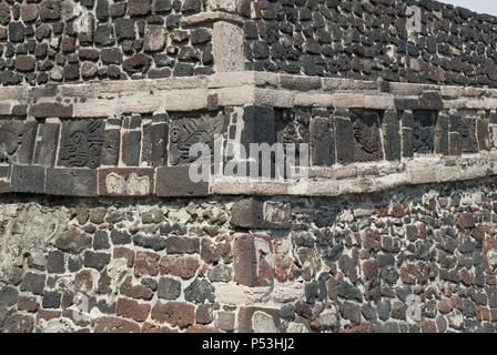 Gli Aztechi rovine del Templo Mayor nel sito archeologico di Tlatelolco.Città del Messico. Foto Stock