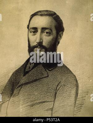 Francisco Asenjo Barbieri, compositor y musicólogo español, autor principalmente de zarzuelas. Foto Stock