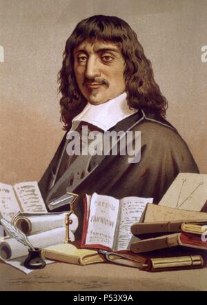 René Descartes (650), filósofo, matemático y fisico francés. Foto Stock