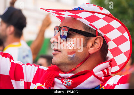 Il croato tifoso durante il 2018 FIFA World Cup in Russia Foto Stock