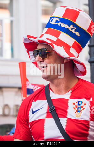 Il croato tifoso durante il 2018 FIFA World Cup in Russia Foto Stock