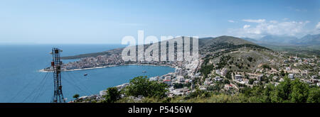 Vista panoramica di Sarandë in Albania Foto Stock