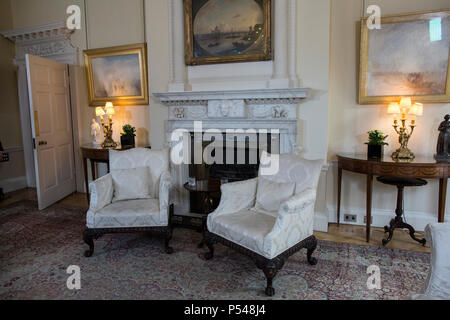 Stato bianco Drawing Room, 10 Downing Street, Whitehall, London, England, Regno Unito Foto Stock
