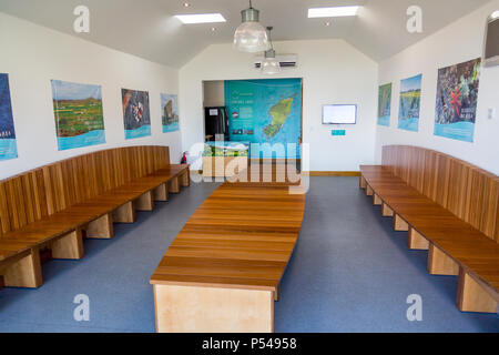 Il National Trust for Scotland Heritage Centre sull'isola delle Ebridi di Iona, Argyll and Bute, Scotland, Regno Unito Foto Stock