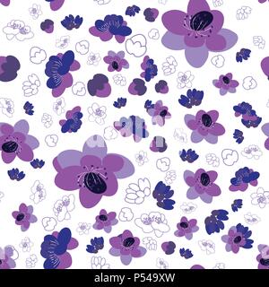 Fiore alla moda sakura sfondo modello senza giunture Illustrazione Vettoriale