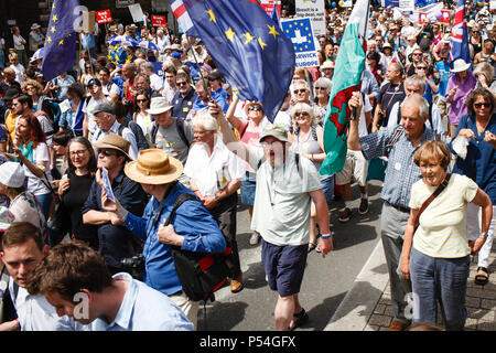 Pro-UE dimostranti a loro decine di migliaia di Whitehall flood come il 'March per un voto popolare dei capi la breve distanza da Pall Mall a Piazza del Parlamento. Il mese di marzo è stata organizzata da attivisti per chiamare i termini del Regno Unito l'eventuale Brexit trattativa per essere messo davanti al popolo britannico nella forma di un voto pubblico. Esattamente due anni sono passati ormai la Gran Bretagna è profondamente divisivo referendum sull'adesione all'UE, con il paese a causa di abbandonare l'Unione nel marzo 2019. Foto Stock