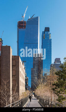 Hudson Yards e linea alta, Manhattan, New York City, Stati Uniti d'America Foto Stock