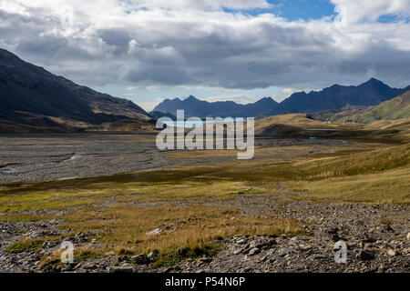 Shackleton Valley, Isola Georgia del Sud Foto Stock