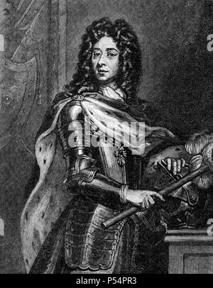 Ritratto del principe Eugenio di Savoia dal Cassell della storia dell'Inghilterra King's Edition Parte 29 dopo il ritratto da Sir Godfrey Kneller Foto Stock