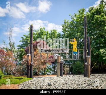 Cowichan Bay town accedi Cowichan Bay, l'isola di Vancouver, British Columbia, Canada. Foto Stock