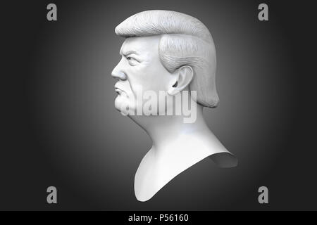 Donald John Trump. Il presidente degli Stati Uniti. 3D render illustrazione Foto Stock