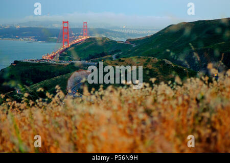 Le strade vicino al Golden Gate Bridge, il Presidio di San Francisco, California, Stati Uniti d'America Foto Stock