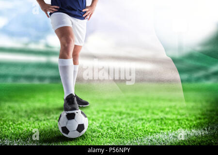 Immagine composita del bel giocatore di calcio Foto Stock