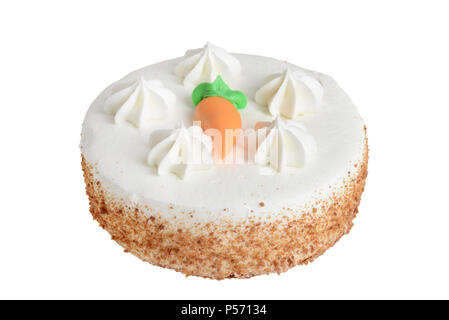 Isolato la torta di carote con la glassa Foto Stock
