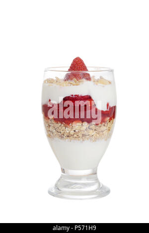 Isolato Parfait di fragole Foto Stock