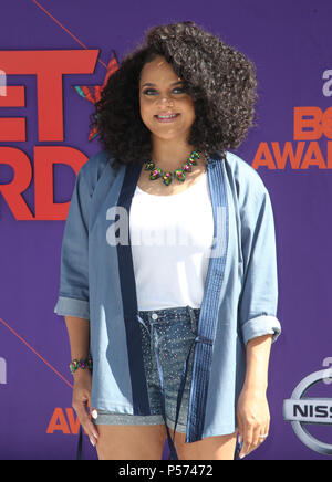 Los Angeles, Ca, Stati Uniti d'America. Il 24 giugno 2018. Marsha Ambrosius, al 2018 BET Awards - Arrivi presso il Microsoft Theatre di Los Angeles, la California il 24 giugno 2018. Credito: MediaPunch Inc/Alamy Live News Foto Stock