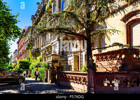 Strasburgo, Guglielmino edifici residenziali,del XIX secolo, quartiere Neustadt, Alsazia, Francia, Europa Foto Stock