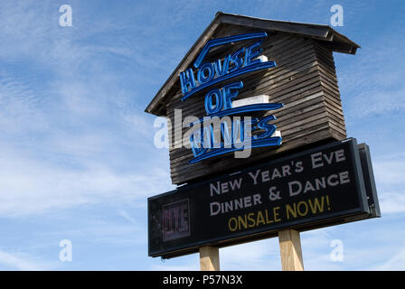 House of Blues segno a piedi nudi sbarco North Myrtle Beach SC USA Foto Stock