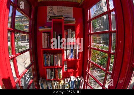 Libri di pubblico cabin Bron, Francia Foto Stock