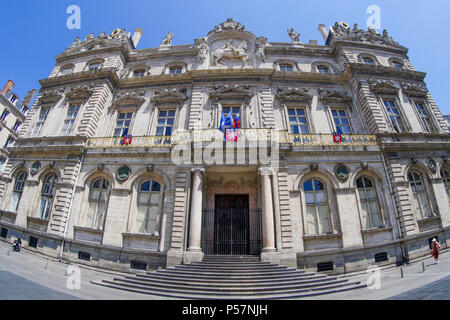 Il municipio, la piazza Terreaux, Lione, Francia Foto Stock