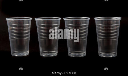La coppa di plastica in bianco, 0.2 litri, bicchiere, tazza monouso, i rifiuti plastici, chiaro, Foto Stock