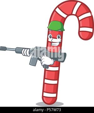 Esercito candy canes personaggio cartoon Illustrazione Vettoriale