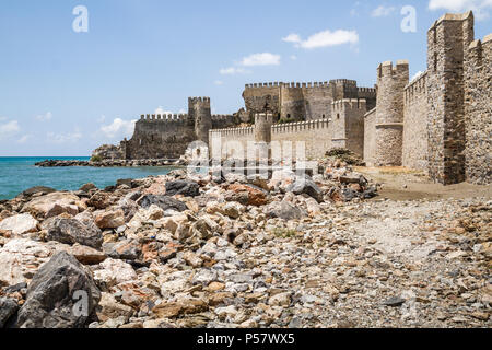 Storico castello di Mamure in Anamur, Mersin, Turchia Foto Stock