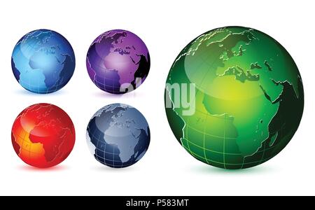 Globi della terra Illustrazione Vettoriale