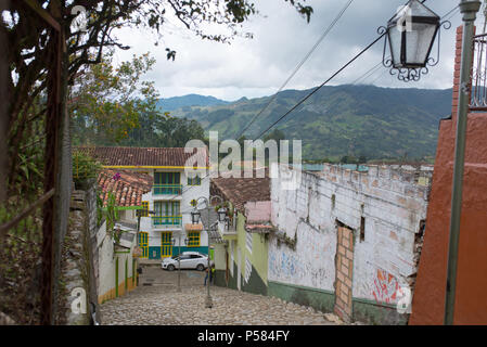 Jerico, Colombia, Antioquia, le strade della città coloniale, situato nel sud-ovest di Antioquia, Colombia Foto Stock