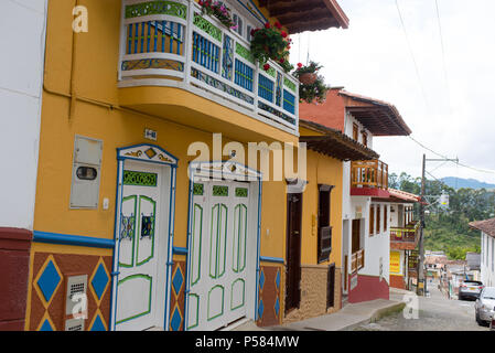Jerico, Colombia, Antioquia, le strade della città coloniale, situato nel sud-ovest di Antioquia, Colombia Foto Stock