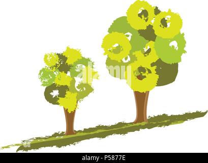 Icone dell'albero Illustrazione Vettoriale