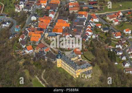 Crescita vecchia con il castello Friedrichstein a Bad Wildungen in Assia. Bad Wildungen, spa e bagno di stato nel distretto di Waldeck-Frankenberg, egli settentrionale Foto Stock