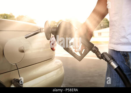 Una immagine di gas pompa a mano Foto Stock