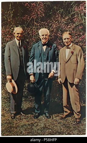Henry Ford, Thomas Edison & Harvey Firestone, piena lunghezza Ritratto, Fort Myers, Florida, USA, 1931 Foto Stock