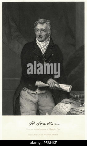 Henry Grattan (1746-1820), uomo politico irlandese e membro della Irish House of Commons, incisione da un dipinto originale di Alexander Pope Foto Stock