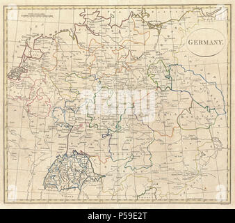 1799 Celement Cruttwell mappa della Germania - Geographicus - GermanySwitzerland-cruttwell-1799. Foto Stock