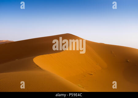 MEKNES - TAFILALET, Marocco - circa aprile 2017: la luce del mattino sulle dune del deserto del Sahara Foto Stock