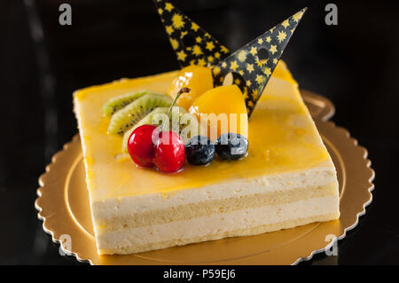 Mousse di mango torta Foto Stock