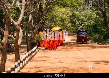 SIGIRIYA, SRI LANKA APRILE 8: i monaci Aprile 8, 2018 in Sigiriya, Sri Lanka. Un gruppo di monaci buddist Foto Stock